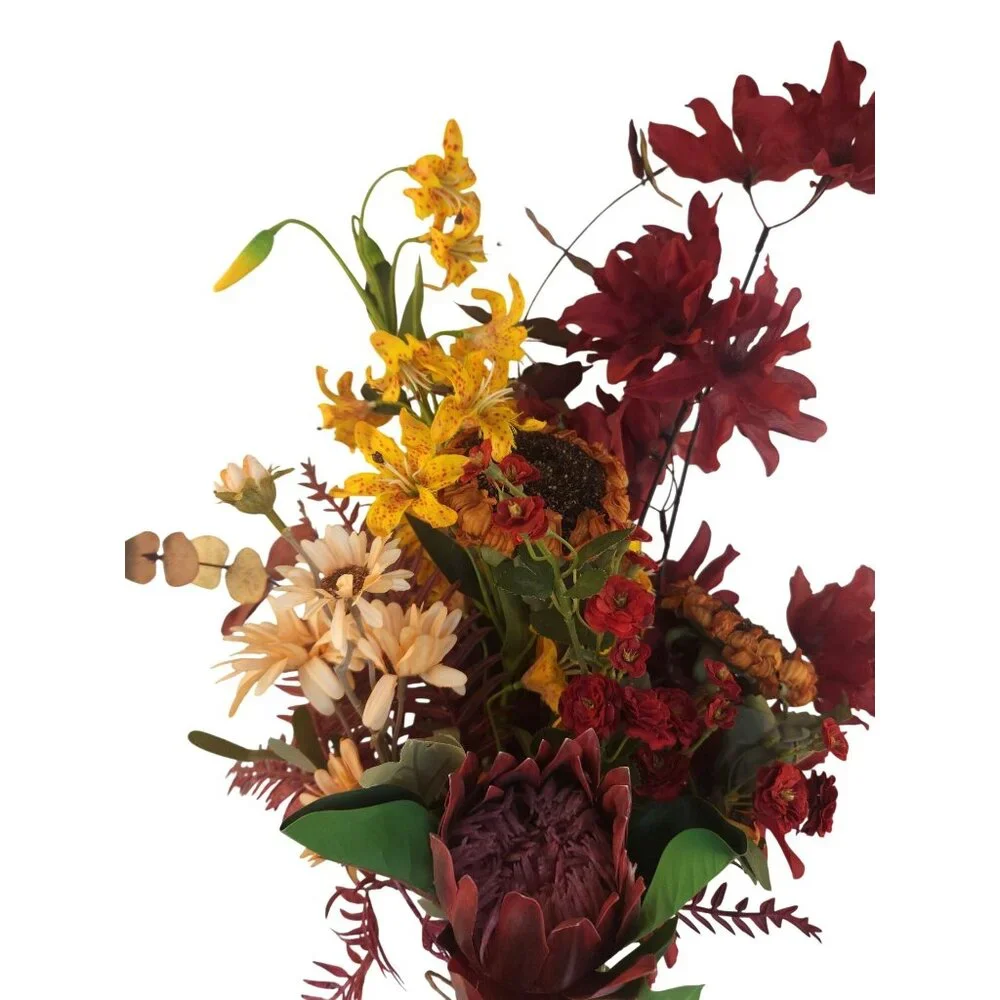 Artificial Mixed Floral Bouquet With Sunflowers Protea Lily & Daisies 20-25 Inch